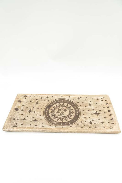 Decorative Tray Mango Wood "Sun Moon - Sun and Moon" large 40x20x2.5cm