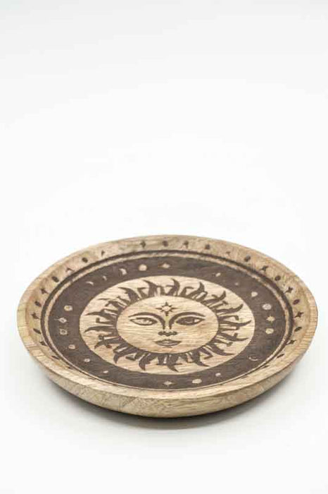 Dekoteller Mangoholz "Sun Moon - Sonne" klein 15x2cm