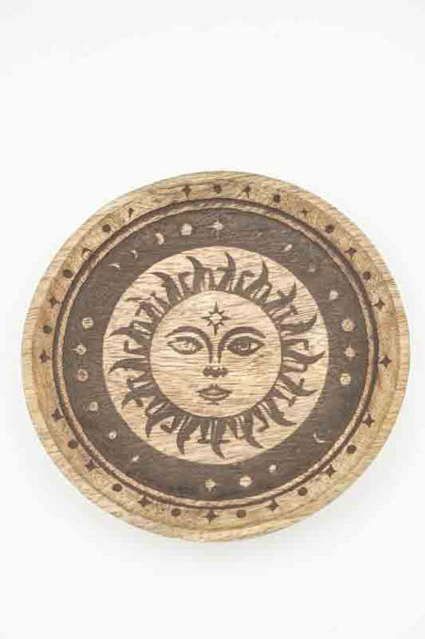 Dekoteller Mangoholz "Sun Moon - Sonne" klein 15x2cm