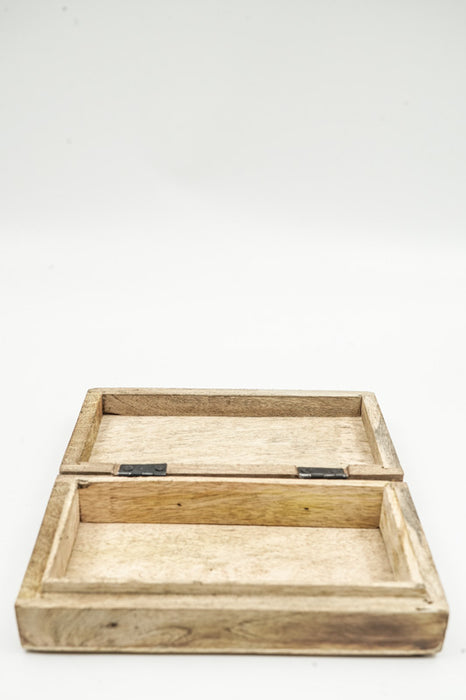 Mango Wood Box "Sun Moon" small 17.75x10x3.5cm