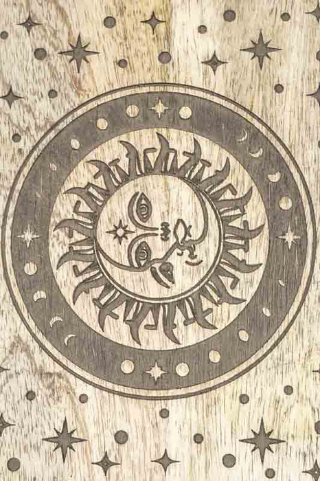 Box Mango Wood "Sun Moon" medium 21.5x14x7cm