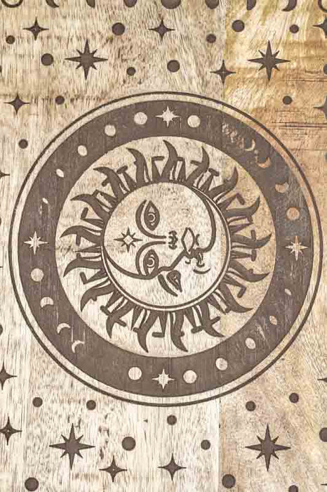 Mango wood box "Sun Moon" large 25x17.75x9cm