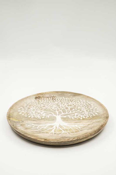 Dekoteller Mangoholz "Tree of Life" gross 25x2cm