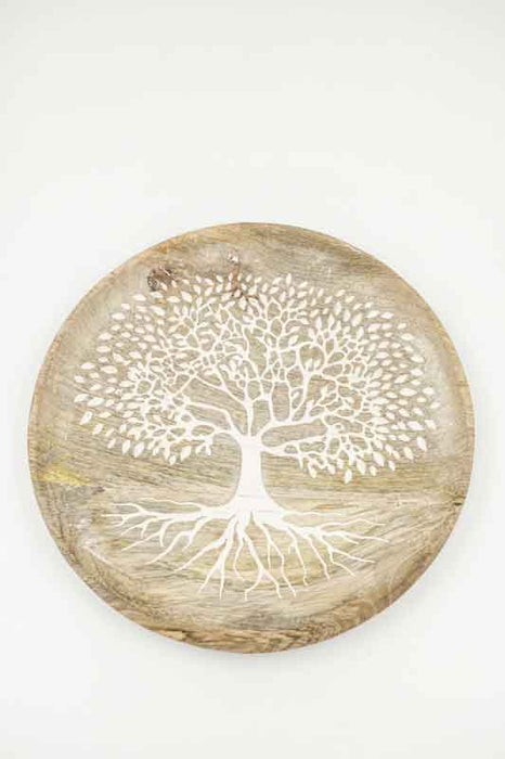 Dekoteller Mangoholz "Tree of Life" gross 25x2cm