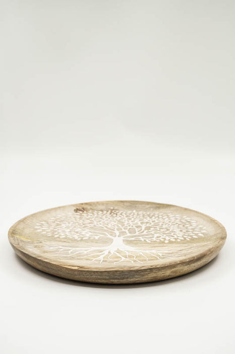 Dekoteller Mangoholz "Tree of Life" gross 25x2cm