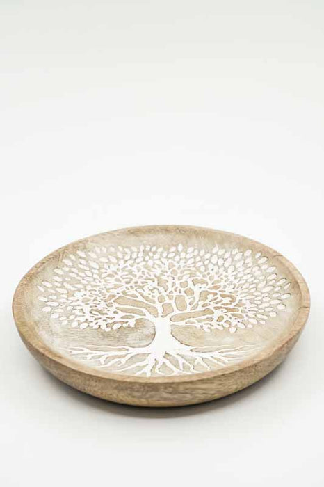 Decorative Plate Mango Wood "Tree of Life" small 15x2cm
