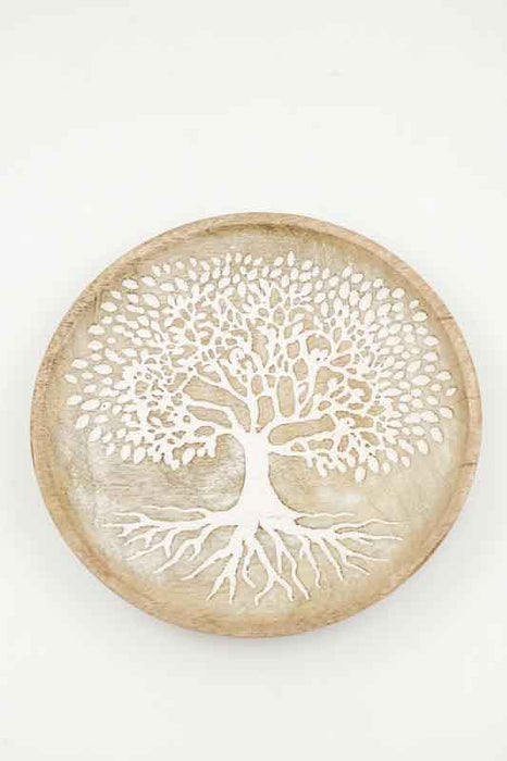 Decorative Plate Mango Wood "Tree of Life" small 15x2cm