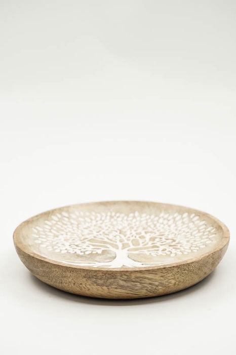 Decorative Plate Mango Wood "Tree of Life" small 15x2cm