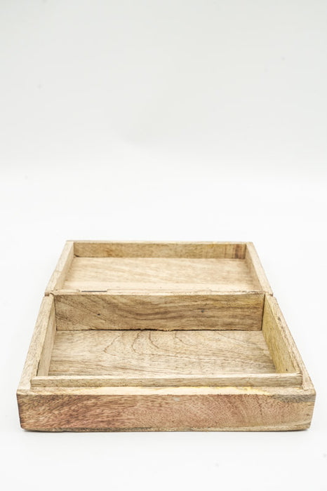 Boîte en bois de manguier "Arbre de vie" moyenne 21.5x14x7cm