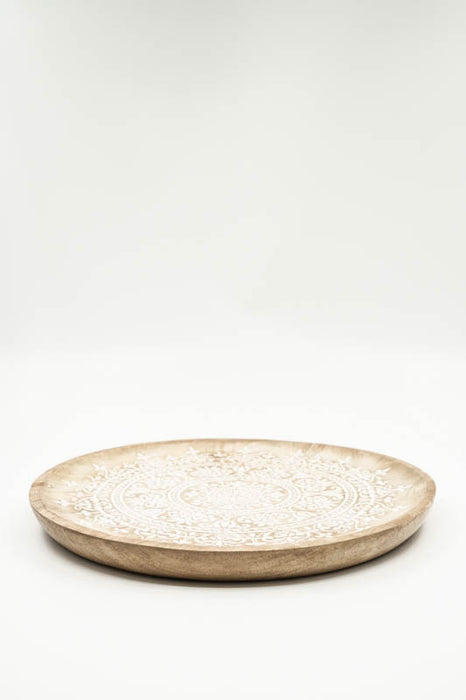 Dekoplatte rund Mangoholz "Zari" gross 25x25x2cm