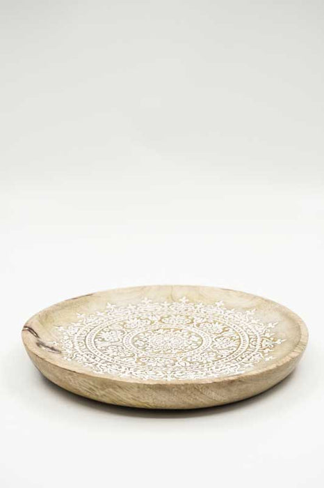 Dekoplatte rund Mangoholz "Zari" mittel 20x20x2cm