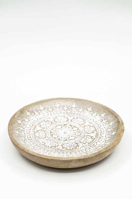 Dekoplatte rund Mangoholz "Zari" klein 15x15x2cm