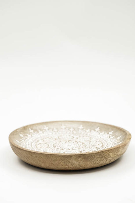 Dekoplatte rund Mangoholz "Zari" klein 15x15x2cm
