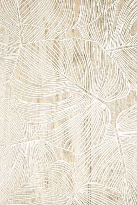 Boîte en bois de manguier "Monstera" grande 25x17.75x9cm