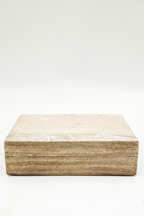 Box Mangoholz "Monstera" mittel 21.5x14x7cm