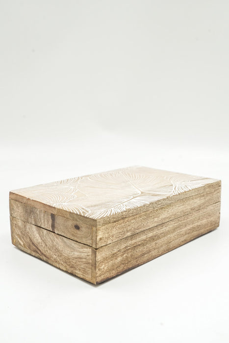 Box Mangoholz "Monstera" mittel 21.5x14x7cm