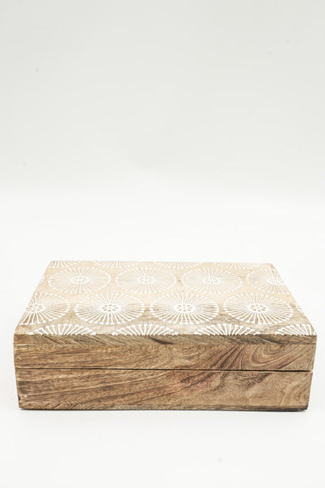 Mango Wood Box "Cottonbud" medium 21.5x14x7cm