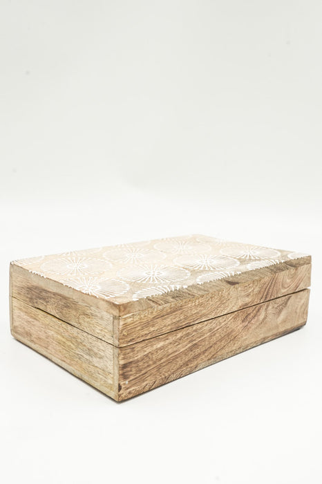 Mango Wood Box "Cottonbud" medium 21.5x14x7cm