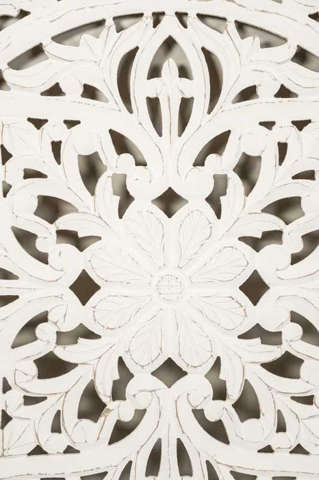 Wall decor mango wood mandala carvings circular with flower 95x95x3cm