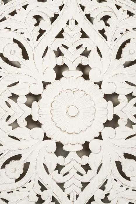 Wall decor mango wood mandala carvings fine floral 95x95x3cm