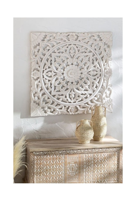 Décoration murale sculptée MDF carrée 90x90x1.75cm