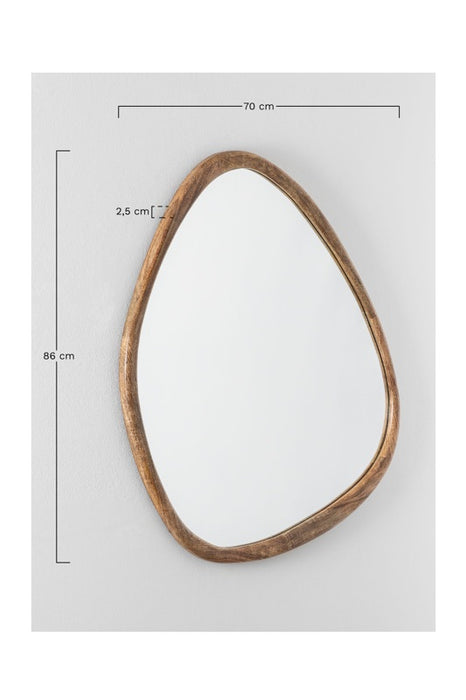 Spiegel Mangoholz abstrakte Form gross 86x70x3cm