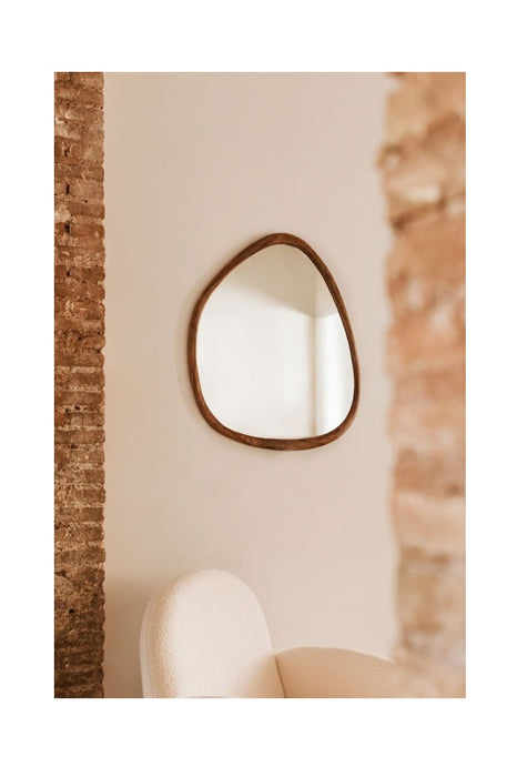 Spiegel Mangoholz abstrakte Form gross 86x70x3cm