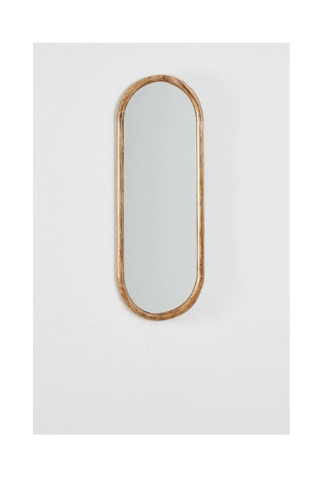 Spiegel Mangoholz langes Oval 115x35x2.5cm