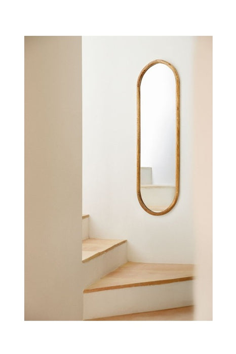 Spiegel Mangoholz langes Oval 115x35x2.5cm