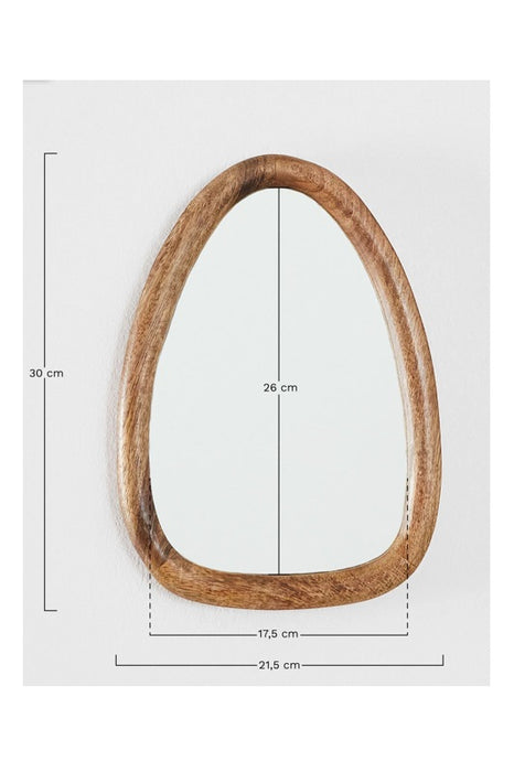 Spiegel Mangoholz abstrakte Form schmal 30x21.5x2cm