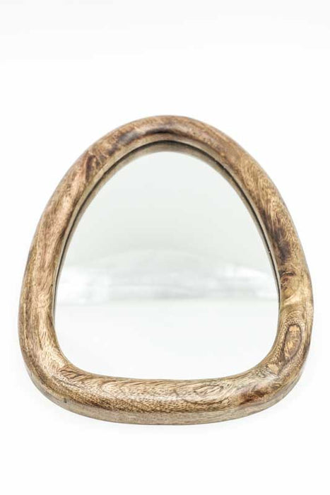 Spiegel Mangoholz abstrakte Form schmal 30x21.5x2cm