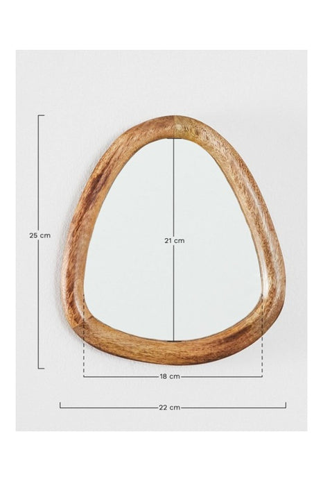 Mirror mango wood abstract shape wide 22x25x2cm