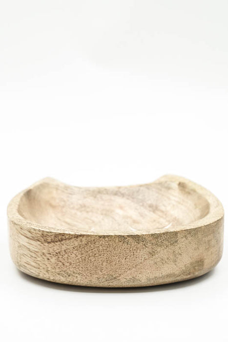Dekoplatte Mangoholz Katzengesicht 15x14x3.5cm