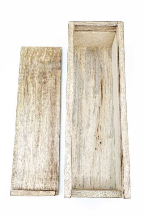 Box Mangoholz Mondphasen verschiebbarer Deckel 30x8x10cm
