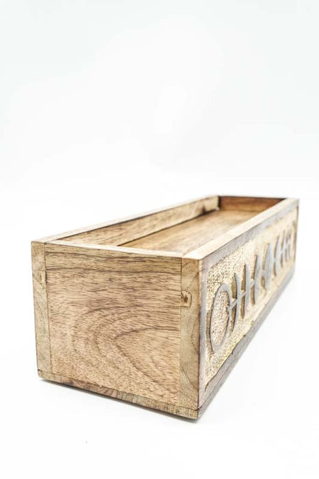Box Mangoholz Mondphasen verschiebbarer Deckel 30x8x10cm