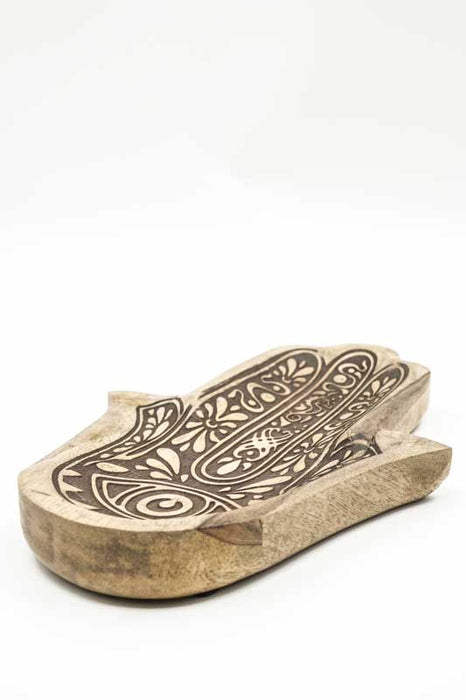 Dekoteller Mangoholz Hamsa 30x2x20 cm