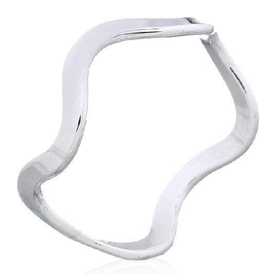 Bague argentée forme ondulée