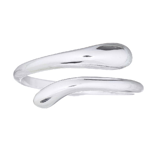 Adjustable silver teardrop ring