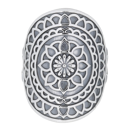 Bague en argent mandala bohème