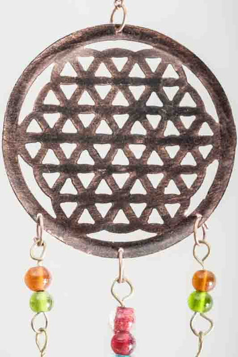Hanging Decoration Flower of Life with Glass Beads 10x38cm