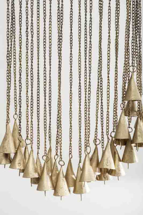 Hanging Half Moon Decoration with Bells 18x77cm