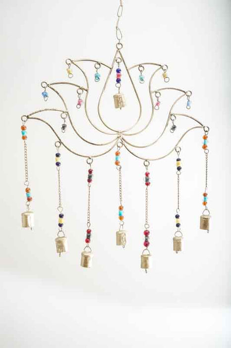 Hanging Decoration Lotus Flower with Glass Beads 40x65cm