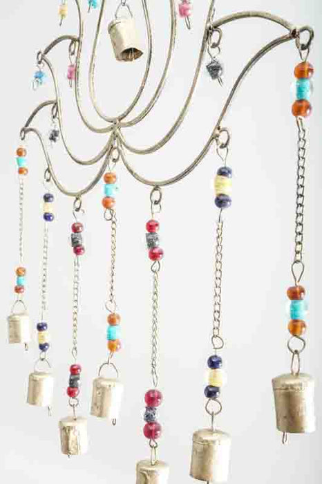 Hanging Decoration Lotus Flower with Glass Beads 40x65cm