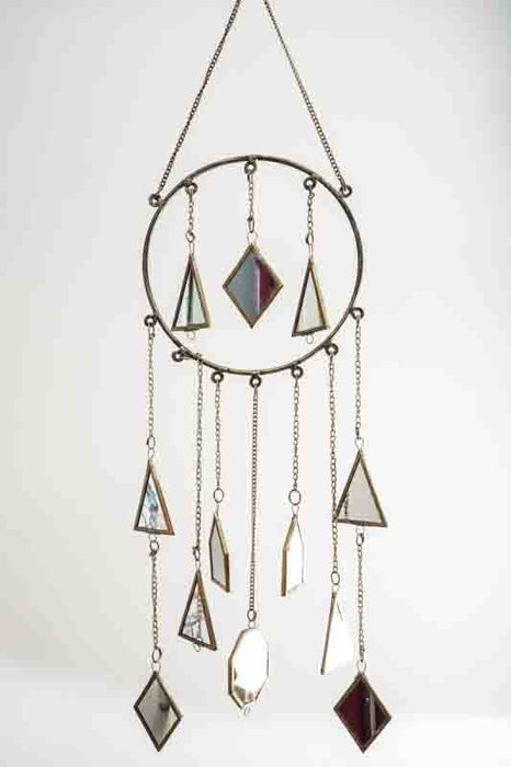 Hanging Decoration Round with Small Mirror 20x90cm