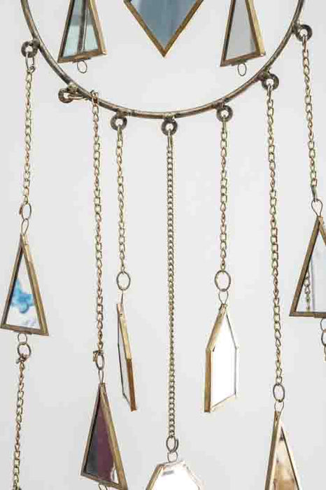 Hanging Decoration Round with Small Mirror 20x90cm