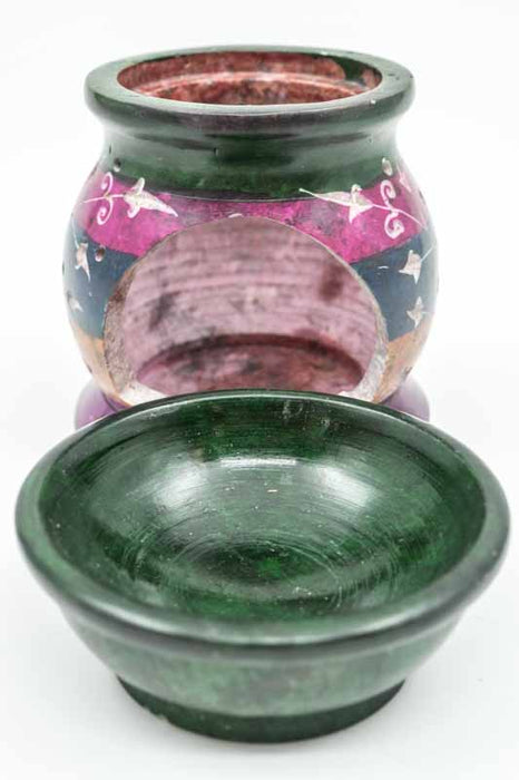 Soapstone Aroma Lamp Flower of Life 7.5x10cm