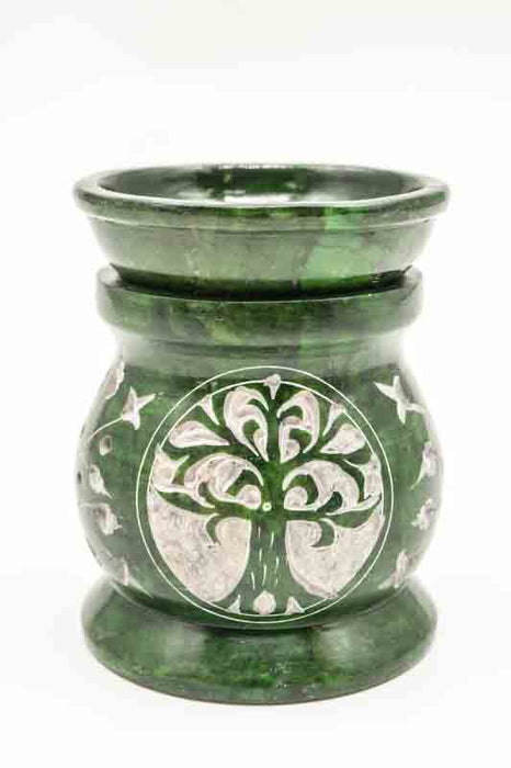 Duftlampe Speckstein Tree of Life grün 6x9cm