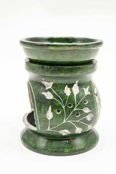 Duftlampe Speckstein Tree of Life grün 6x9cm