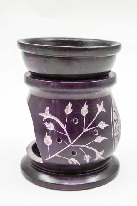Diffuseur de parfum en pierre ollaire Arbre de Vie violet 6x9cm