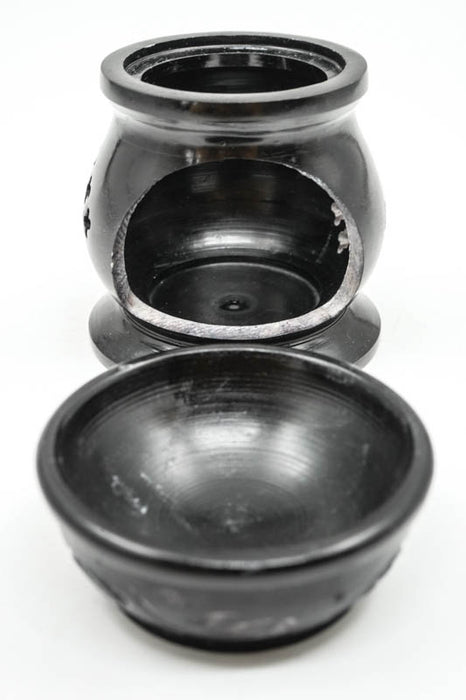 Aroma Lamp Soapstone Ganesha Black 6x9cm